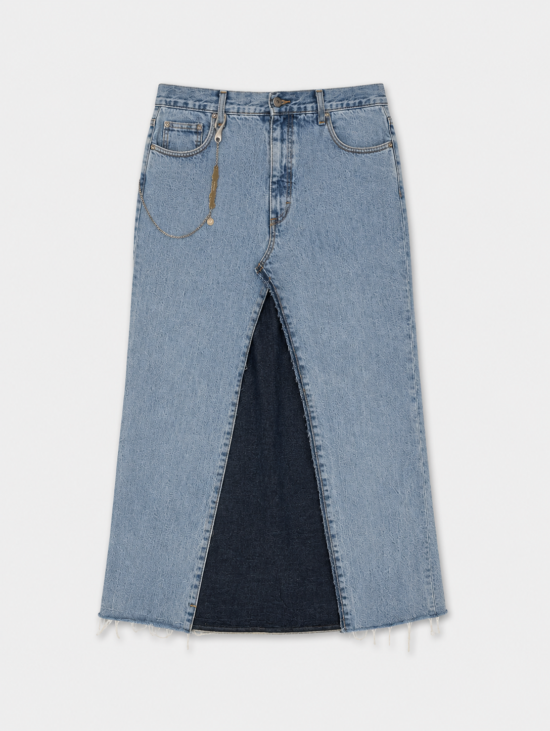 Denim skirt with lace