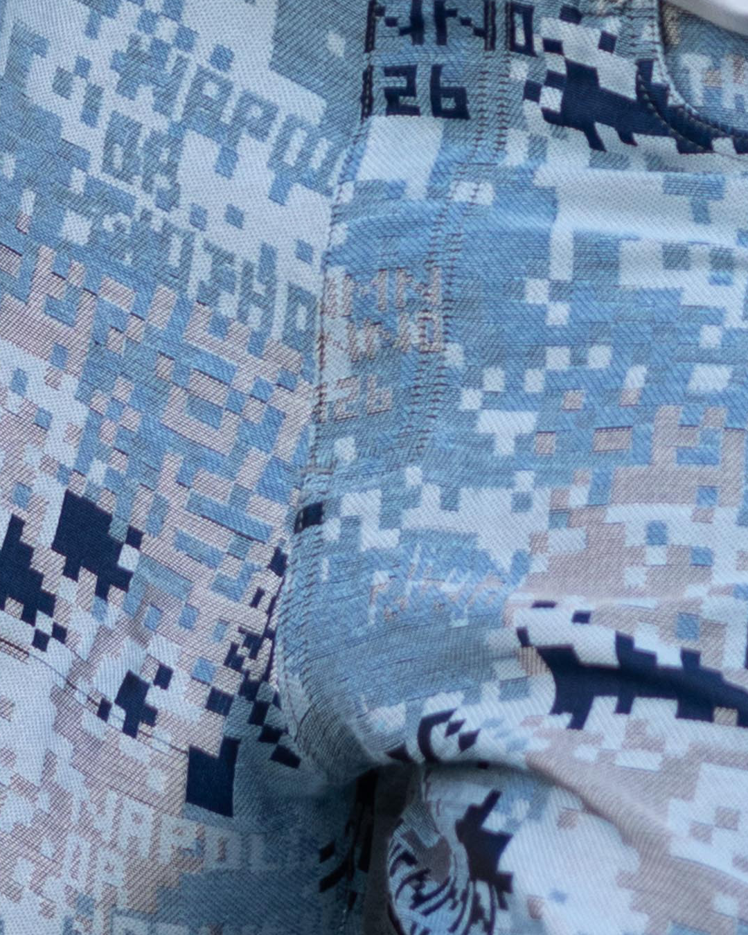 Pantalone baggy jacquard matercamo