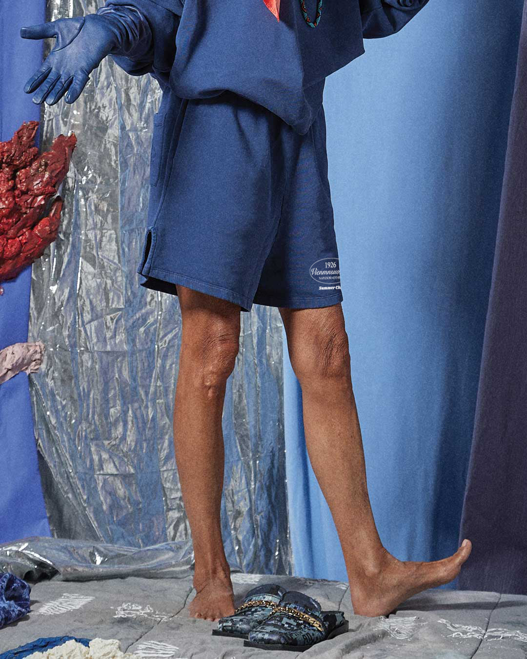 Short en molleton bleu marine