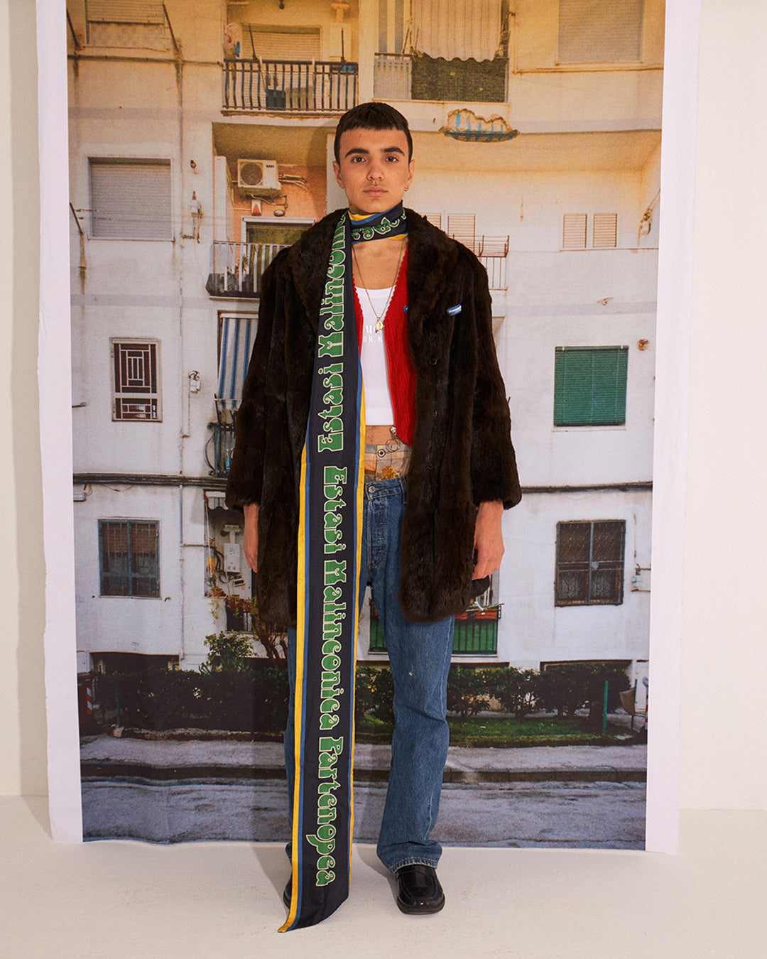 Sciarpina in seta estasi malinconica partenopea