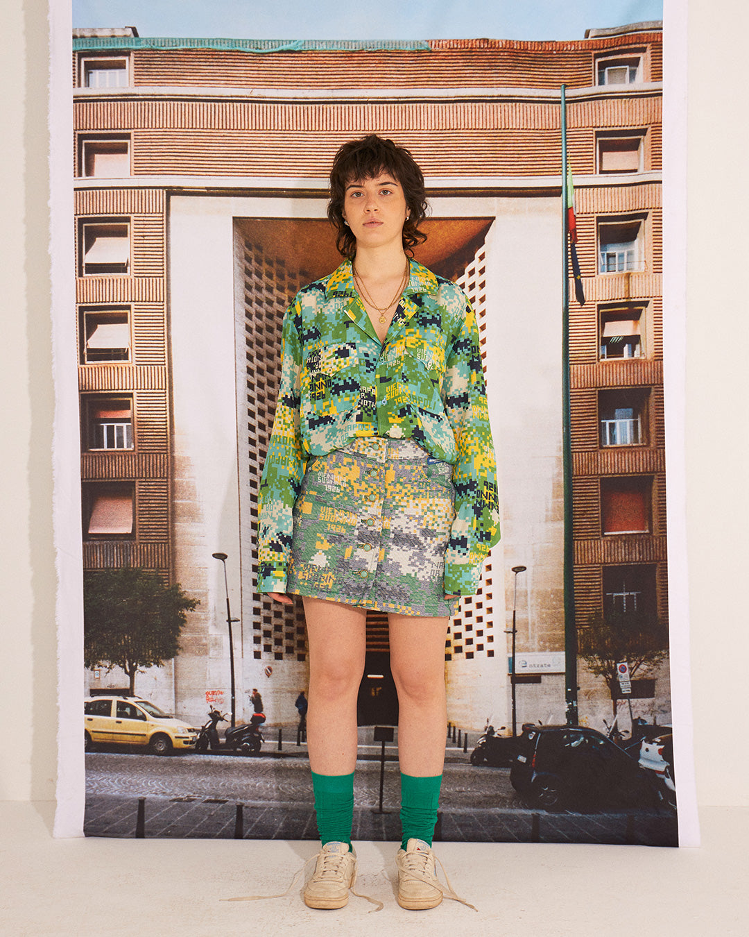 Gonna jacquard matercamo