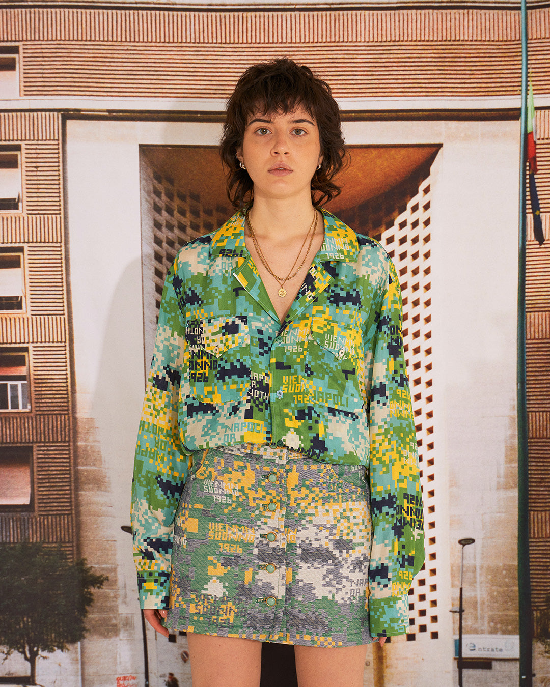 Camicia matercamo in seta