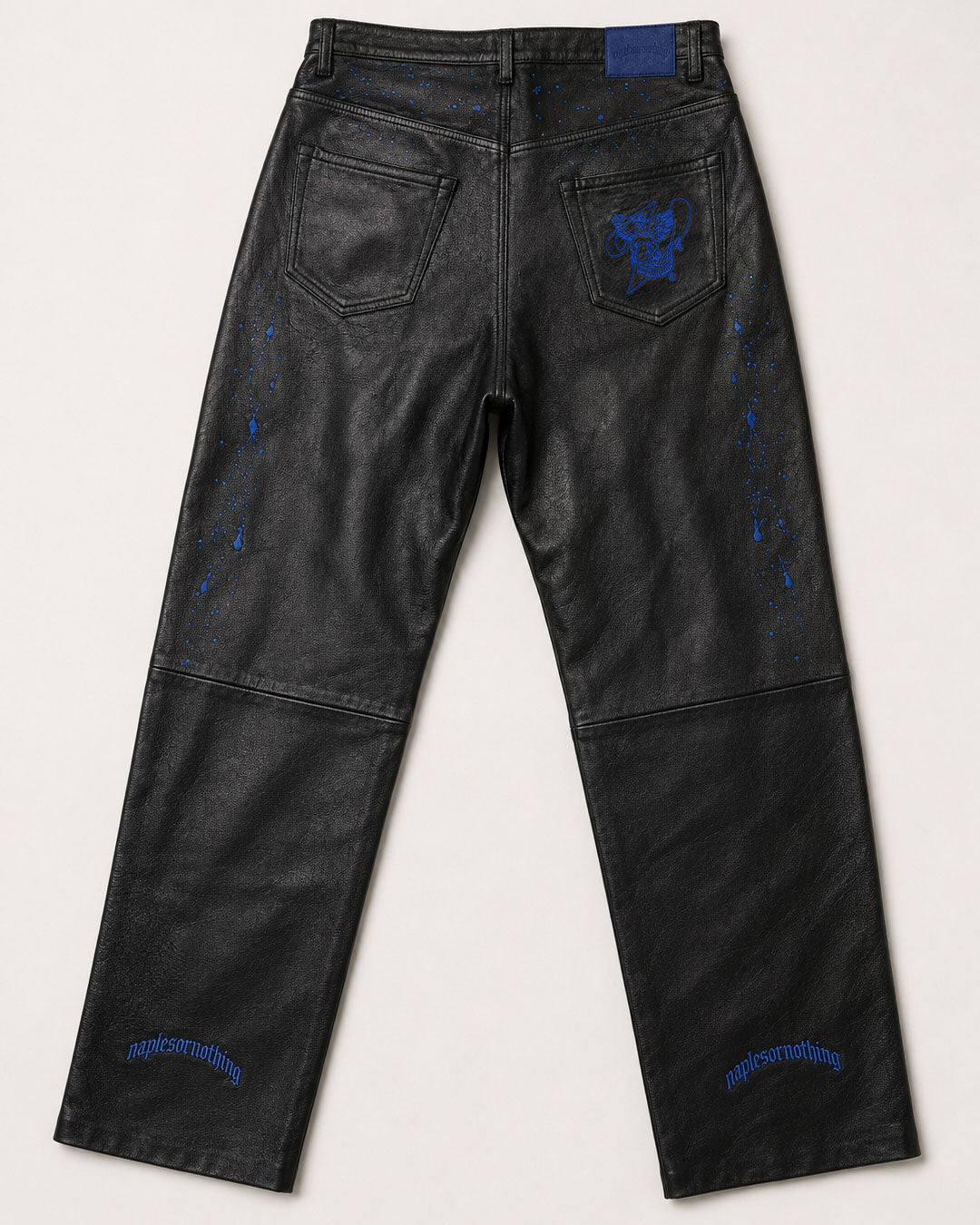 Pantalone baggy in pelle