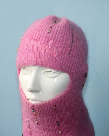 Balaclava lungo perline