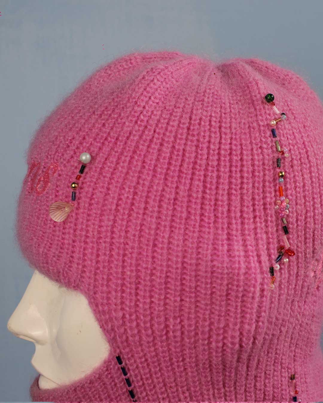 Balaclava lungo perline