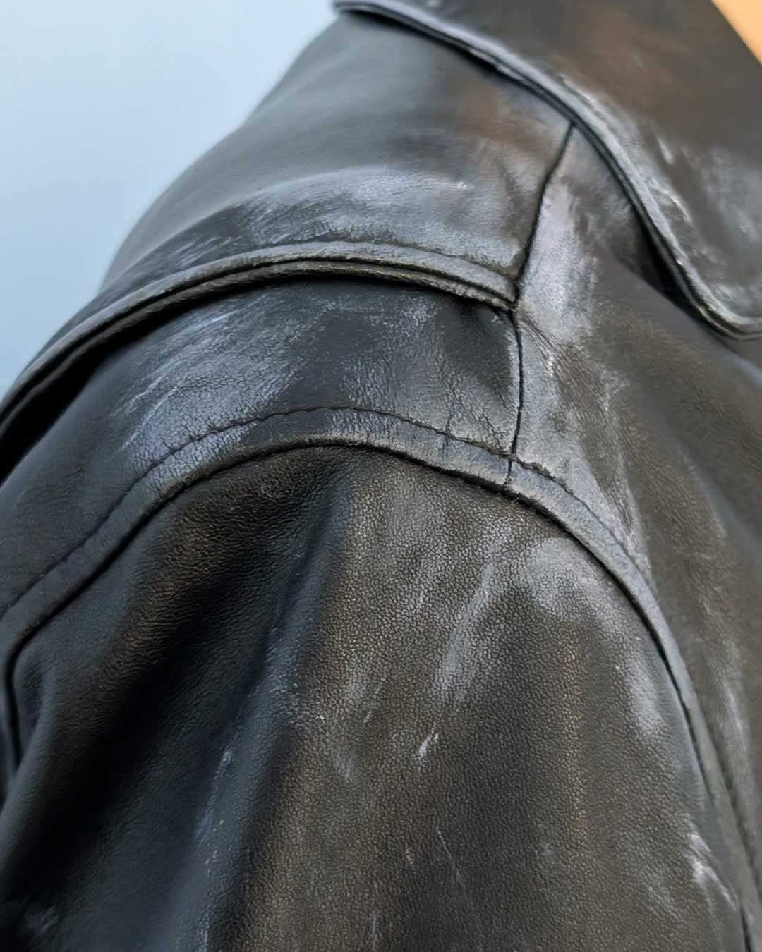 Biker jacket spalmata azzurro