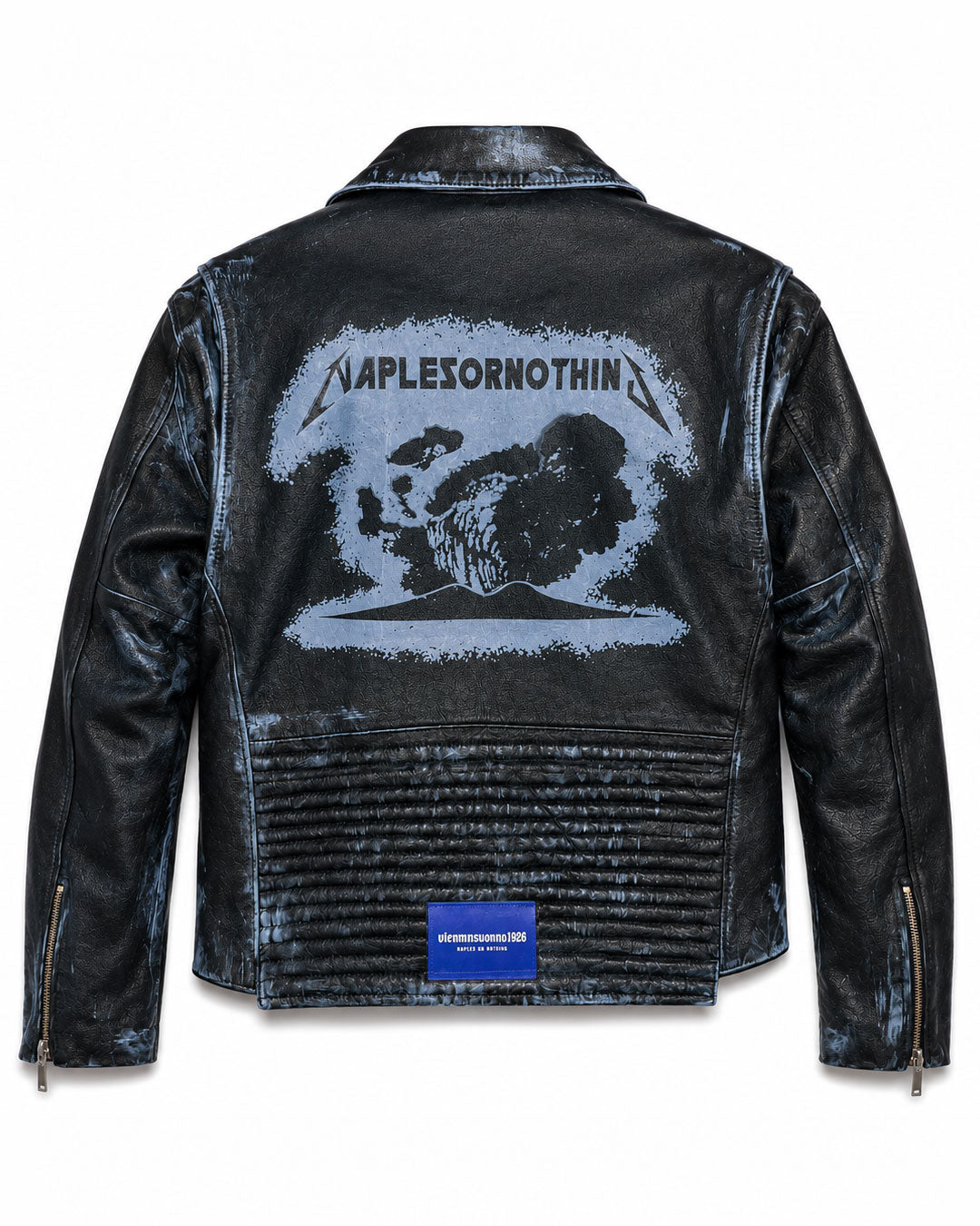 Biker jacket spalmata azzurro