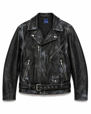 Biker jacket spalmata azzurro