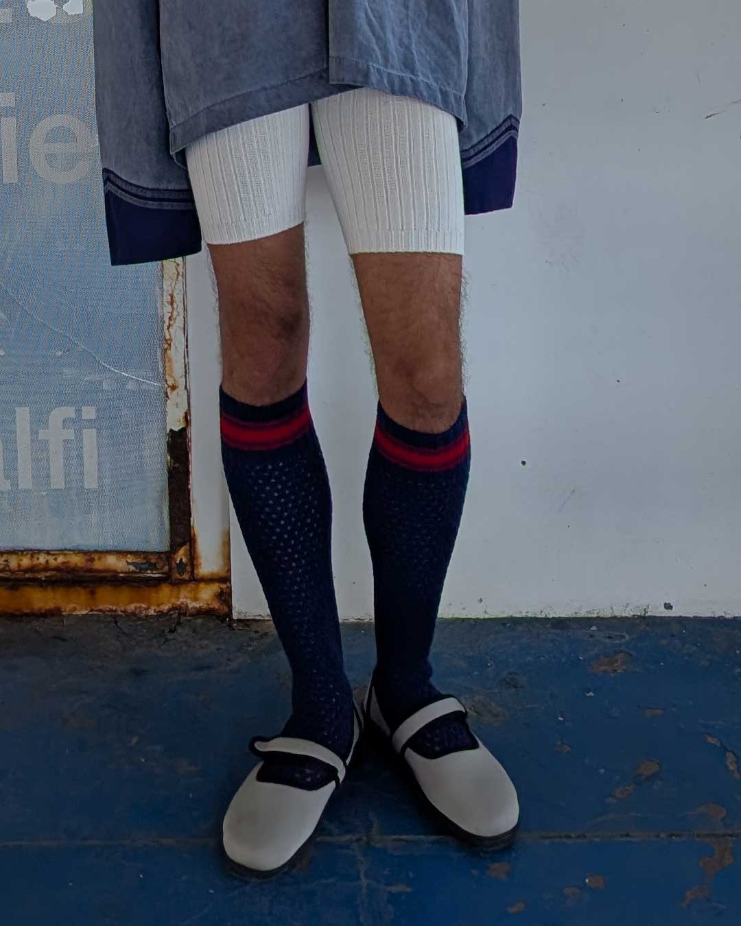 Calzini in crochet blu