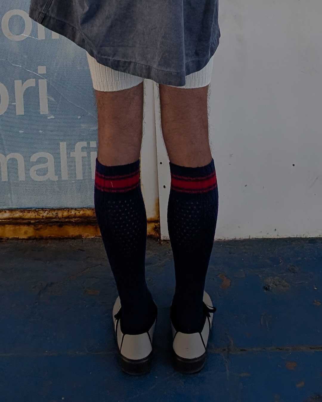 Calzini in crochet blu