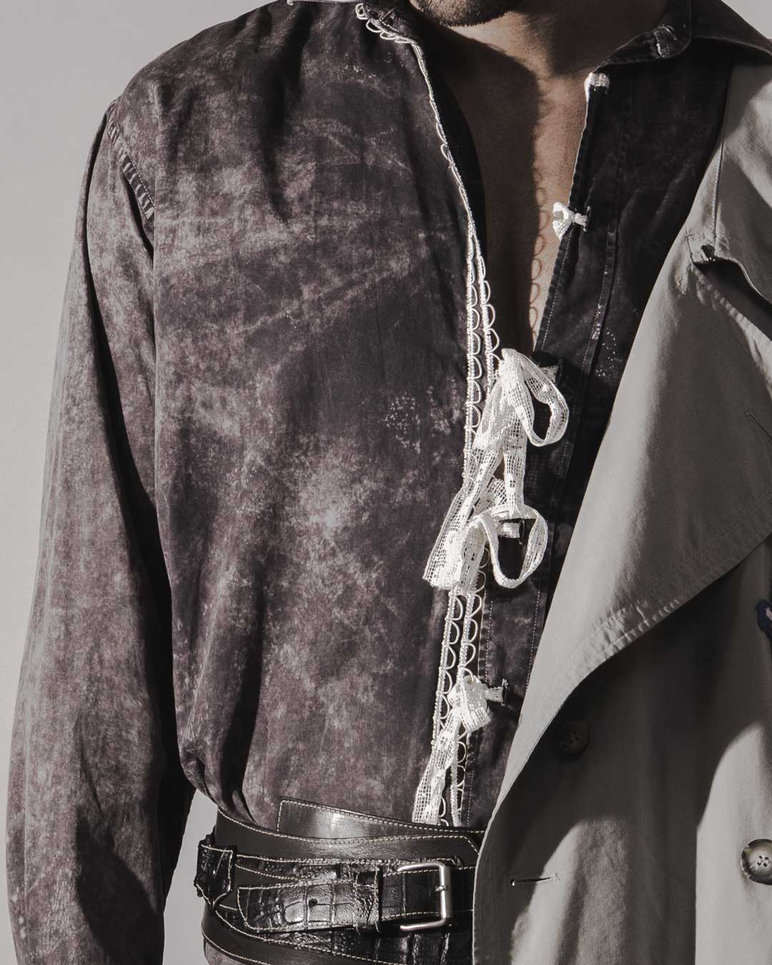 Camicia marble carulì strass