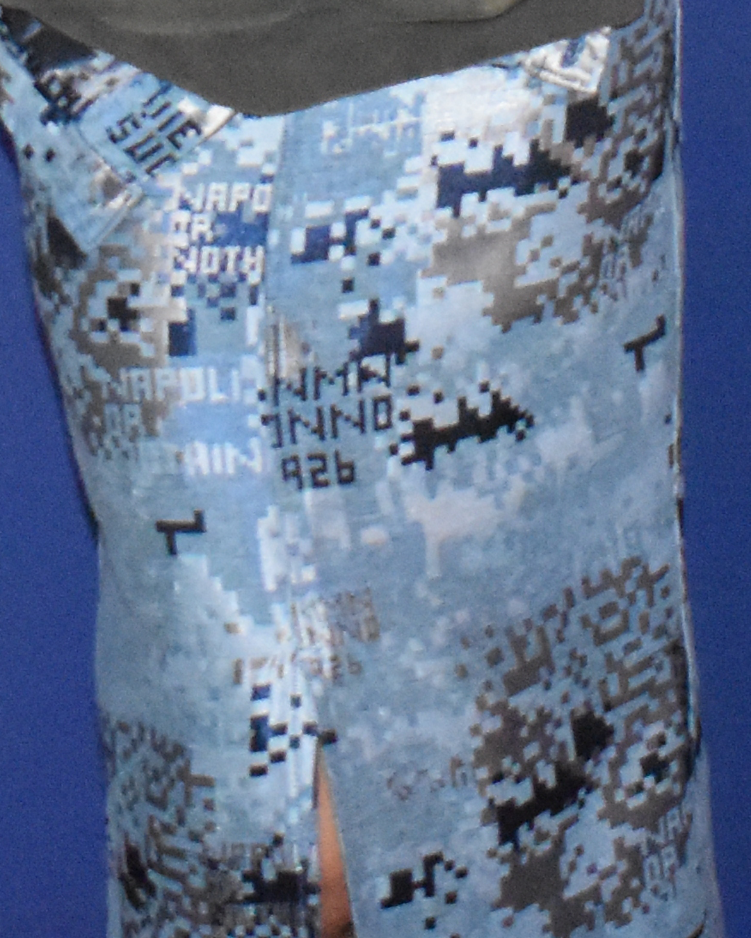 Gonna jacquard matercamo azzurra