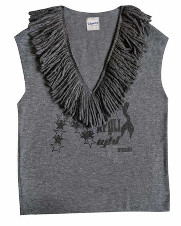 Gilet grigio frange