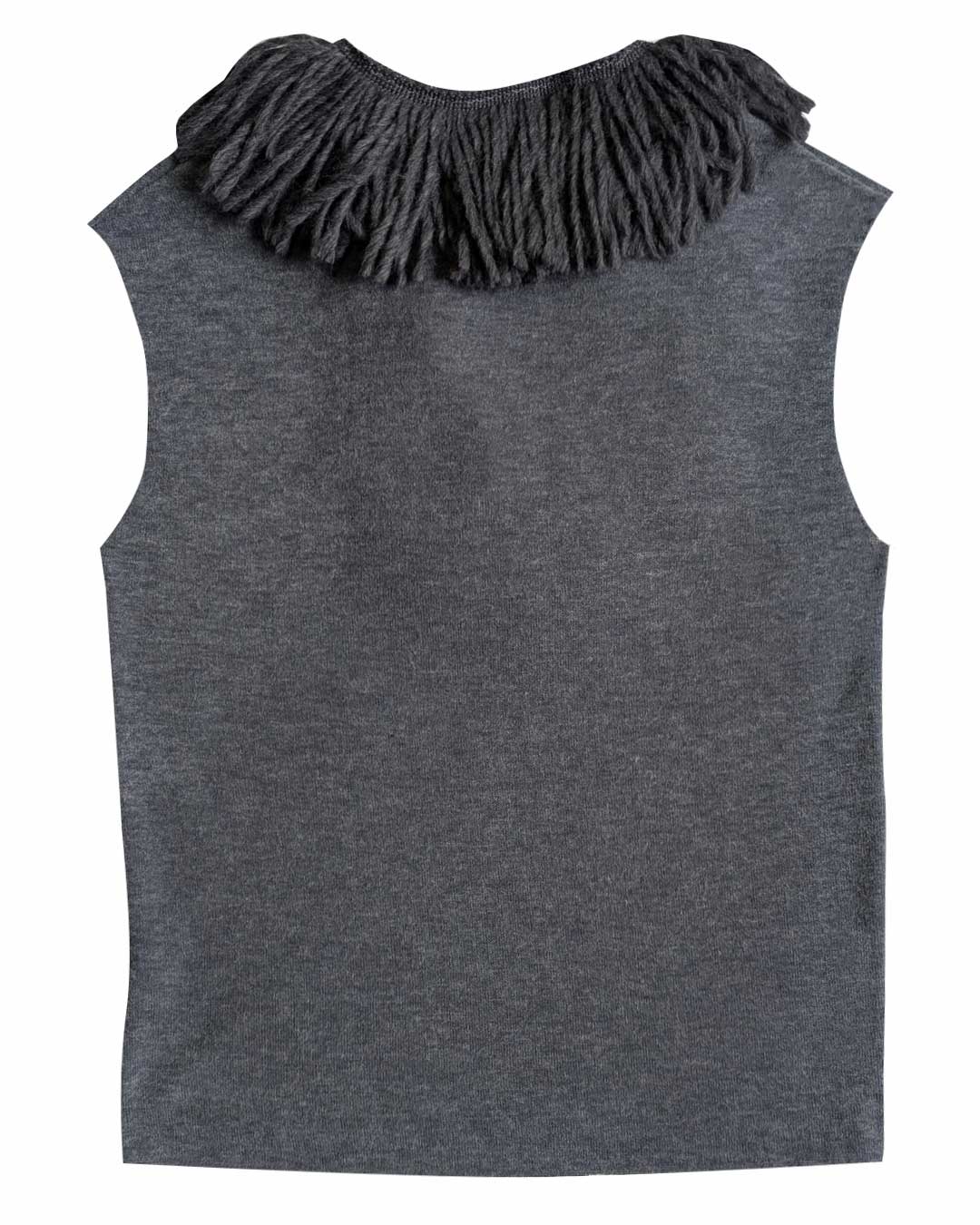 Gilet grigio frange