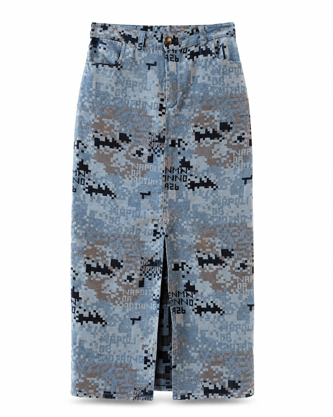 Jupe jacquard matercamo bleue clair