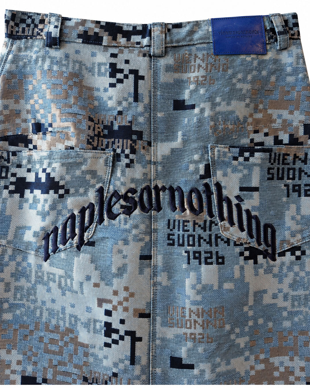 Jupe jacquard matercamo bleue clair