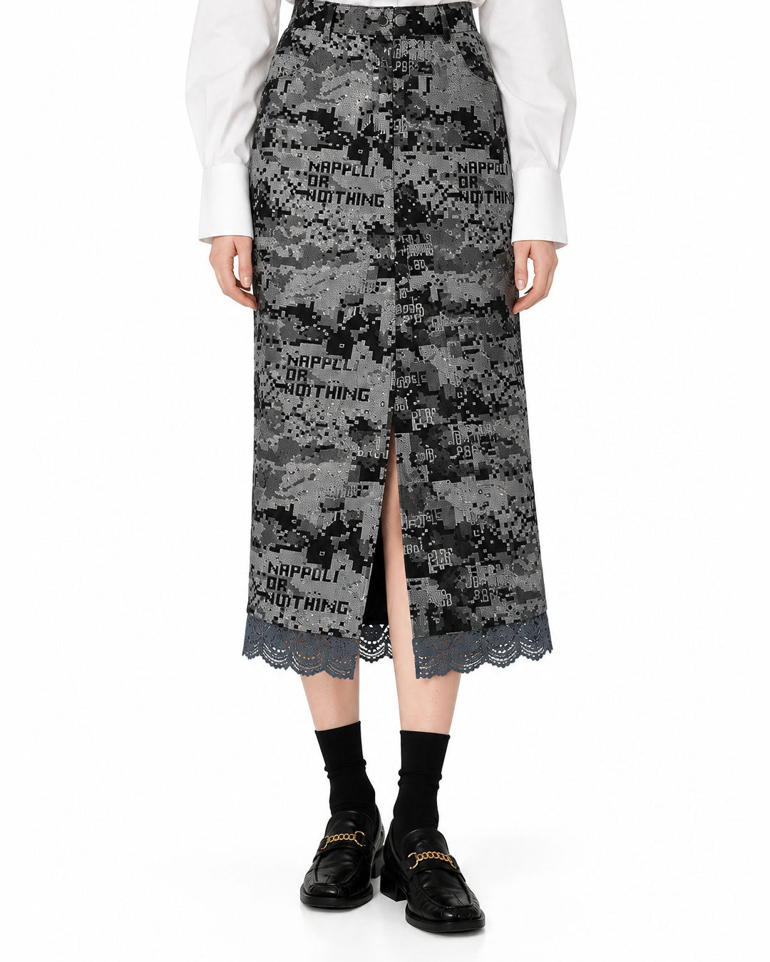 Jupe jacquard matercamo noire