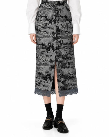 Jupe jacquard matercamo noire