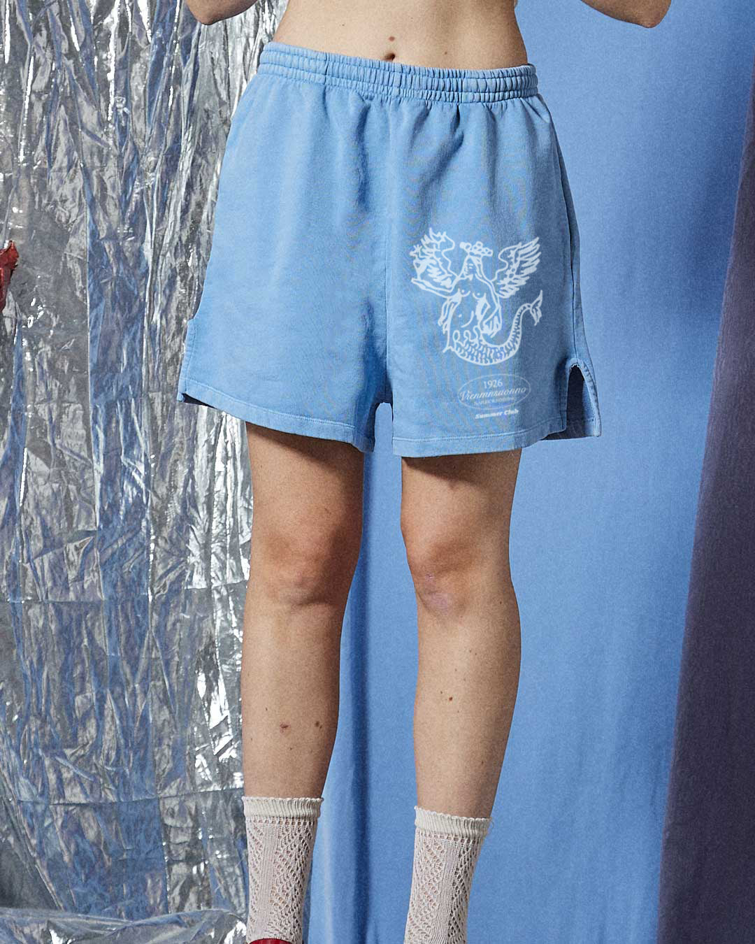 Short en molleton bleu Napoli