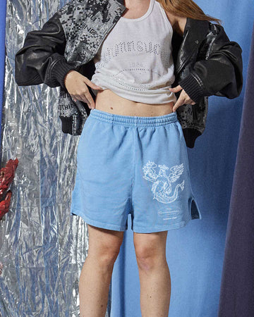 Short en molleton bleu Napoli