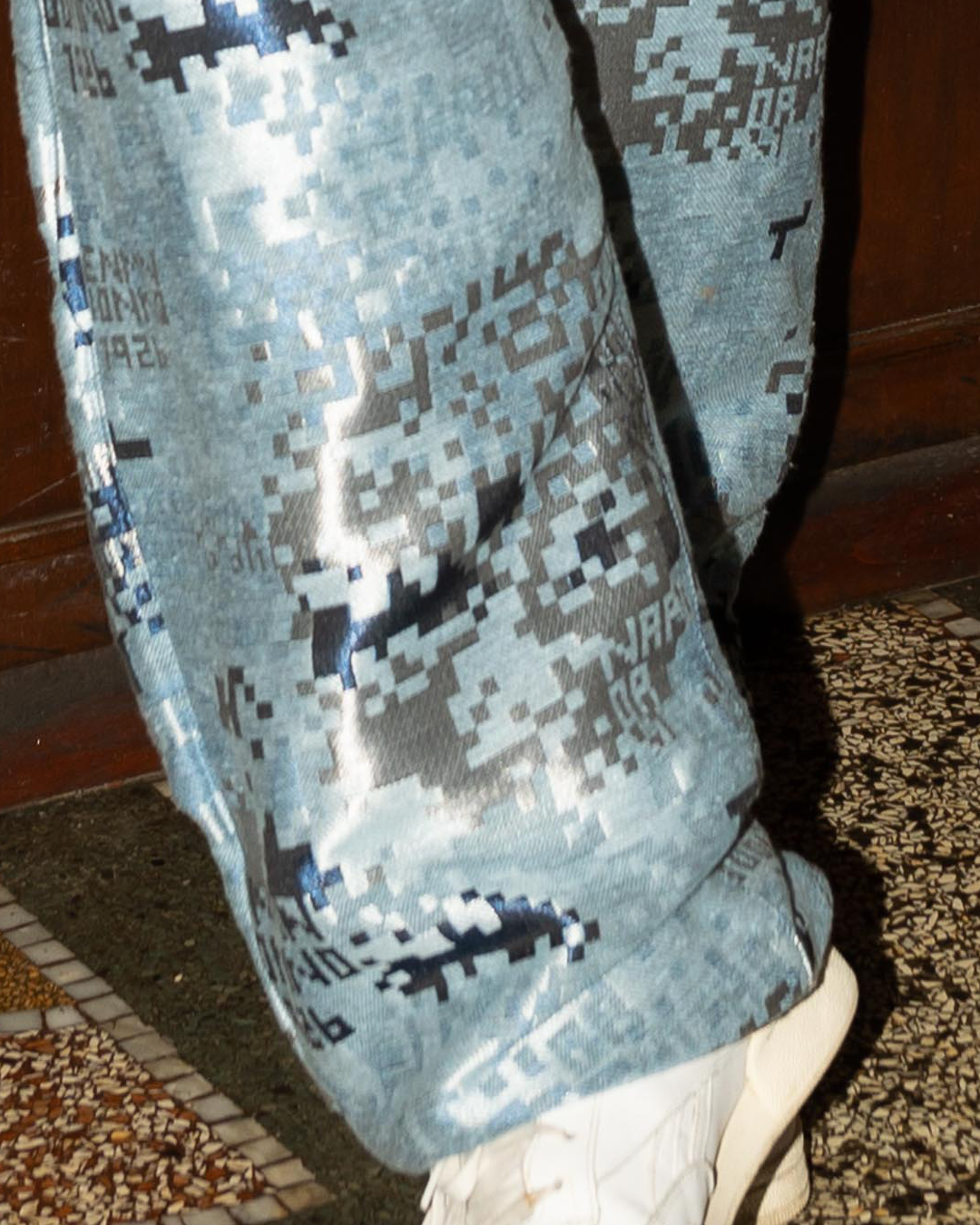 Pantalone baggy jacquard matercamo