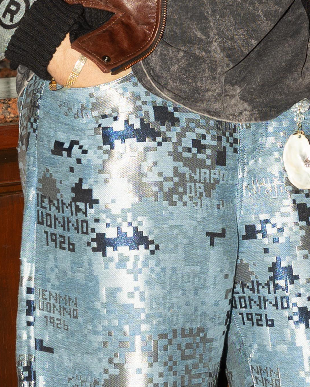 Pantalone baggy jacquard matercamo