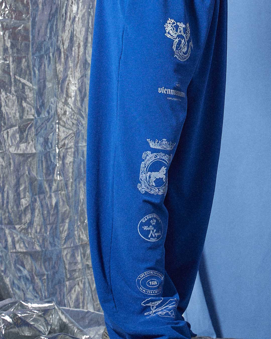 Pantaloni in spugna blu