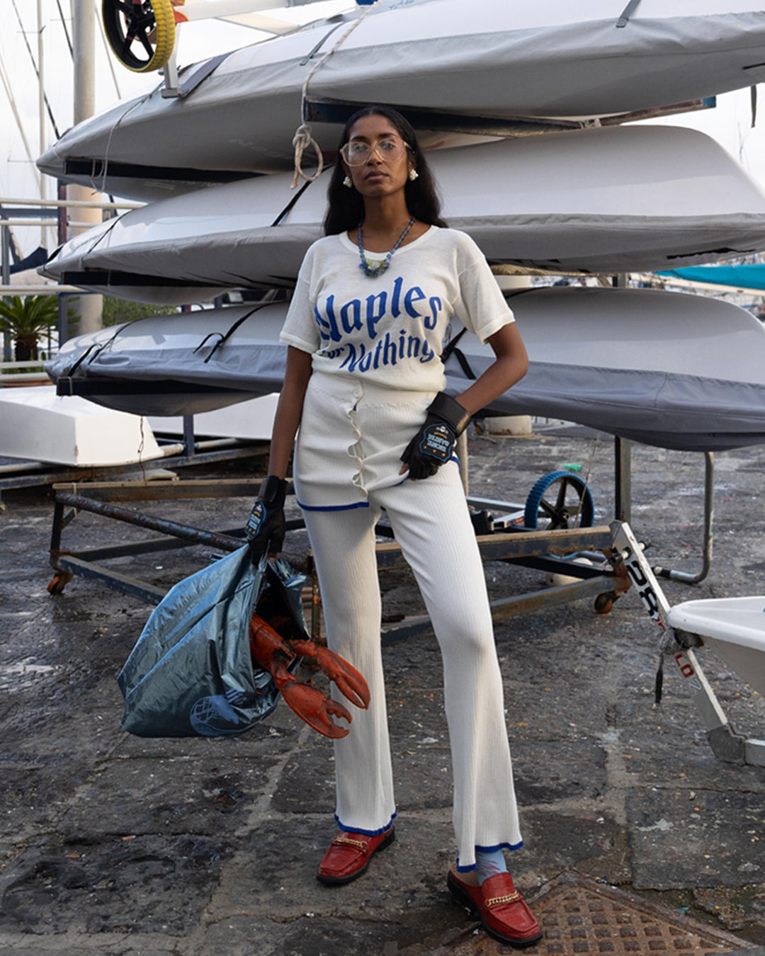 Pantalone a coste con gonna