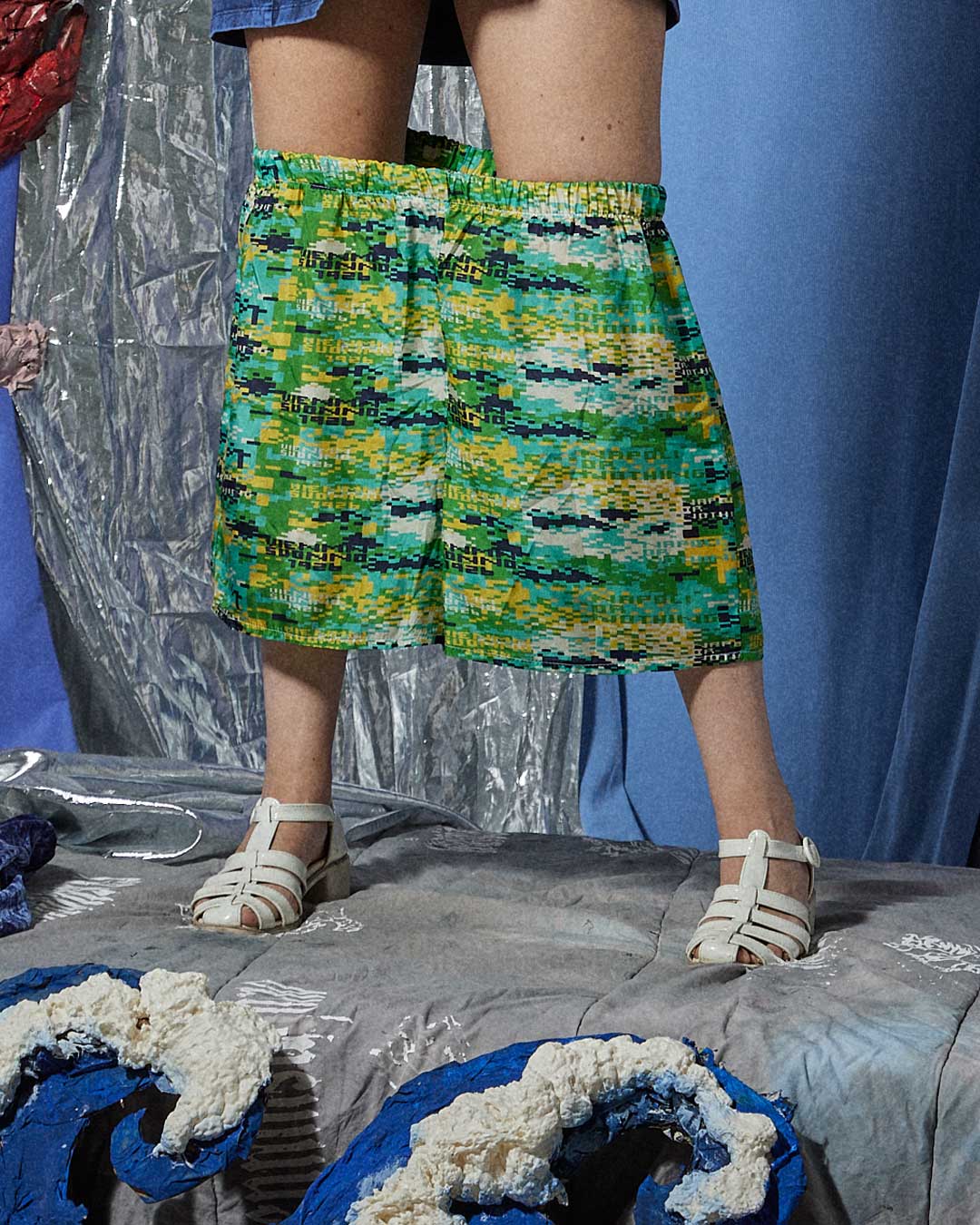 Short matercamo seta