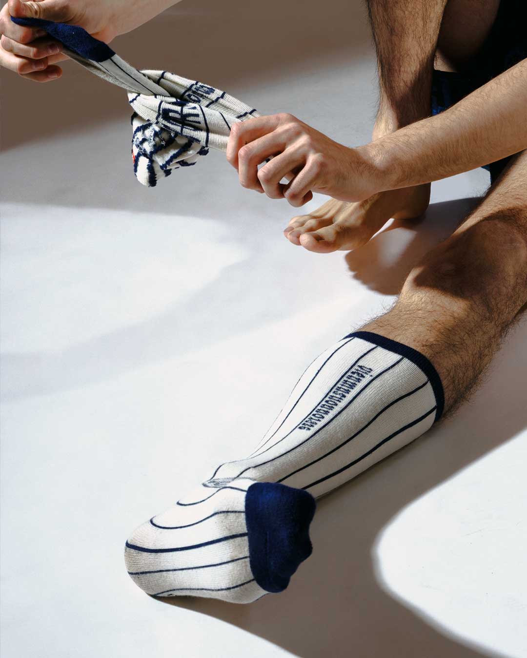 Calzini a righe off-white