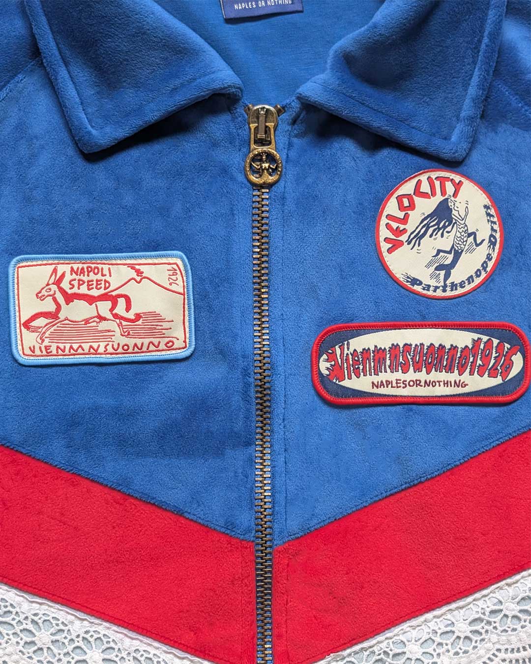 Fariniello tracksuit in velluto crochet